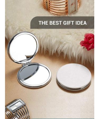 Getinbulk Compact Mirror Set - 12 Pc Round Double-Sided Magnification PU Leather in White 2.8 - Buy Online on SooperMarket.com