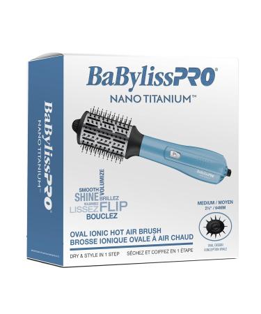 BaBylissPRO Nano Titanium Oval Ionic Hot Air Styler Blow out Hair Dryer Brush with Boar and Nylon Bristles 2.5 inch (64mm) - Buy Online on SooperMarket.com