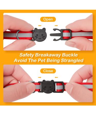 Extodry Reflective Cat Collar Set - 8 Pieces with Name Address Tags & Safety Lock | Adjustable Kitten Collars (6-9) | Personalized Pet Accessories (15-23cm) - International Shipping Available - Buy Online on SooperMarket.com