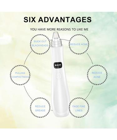 Blackhead Extractor Blackhead Remover Skin Tag Removal Kit with 5 Probes Pore Extractor Portable Pimple Extractor Rechargeable USB Port 3 Speeds Control for Women and Men White - Buy Online on SooperMarket.com