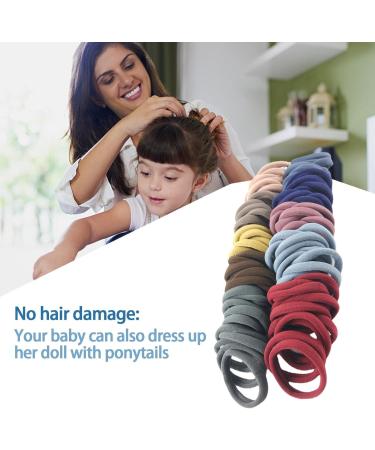 50-Pack No Damage Silicone Hair Ties | Soft & Stretchy Large Rubber Bands for Thick Curly Hair | Cute Ponytail Holders in Dark Colors - Buy Online on SooperMarket.com