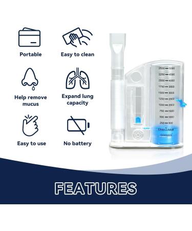DIMES Breathing Trainer & Lung Exerciser Lung Trainer for Improved Lung Capacity 5000ml Volume Measurement Suitable for Kids and Adults Ideal for Lung Cleanse Fitness and Breath Control 100 - Buy Online on SooperMarket.com