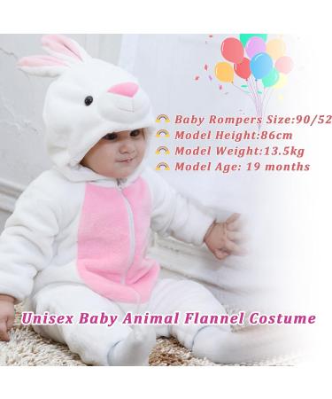 Doladola Baby Romper Onesie with Hood | Animal Theme | 6-12 Months | White Rabbit Design - Buy Online on SooperMarket.com