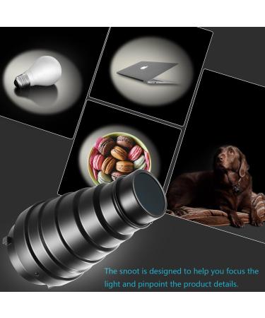 Neewer Medium Aluminum Alloy Conical Snoot Kit with Honeycomb Grid and Color Gel Filters for Bowens Mount Studio Strobe - Photography Flash Light Accessories - Buy Online on SooperMarket.com