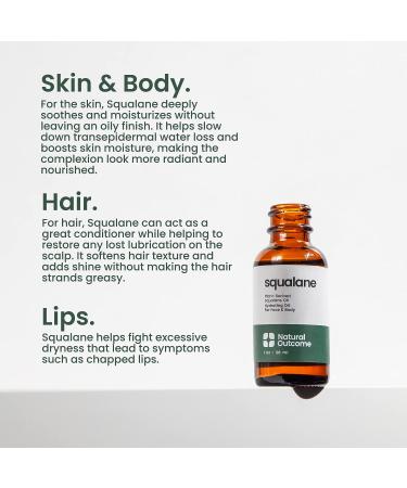 Natural Pure Squalane Oil | 100% Plant Derived for Face, Body, Hair & Lips | Weightless Moisturizer for Firming Skin, Reducing Fine Lines | 1 oz - Buy Online on SooperMarket.com