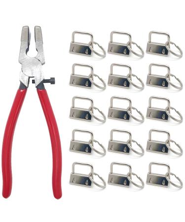 51 Sets Key Fob Hardware with 1pcs Key Fob Pliers Glass Running Pliers Tools with Jaws  Pliers Attach Rubber Tips Perfect for Key Fob Hardware Install  Silver