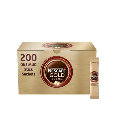 NESCAF Gold Blend Medium Roast Instant Coffee Sachets - 200 x 1.8g Sticks Single