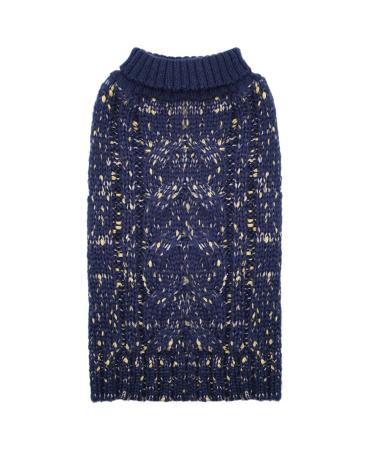 KYEESE Dog Sweaters Turtleneck Navy Dog Sweater Knitwear Pullover Warm Pet Sweater for Small Dogs Medium Navy Blue