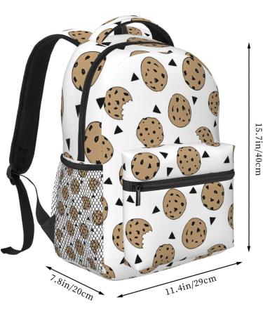 BHCASE Lightweight Casual Student Backpack - Fashionable And Versatile Backpack For School And Outdoor Activities 7.8x11.4x15.7 In Cookies Food Chocolate Chip Biscuits Printing - Buy Online on SooperMarket.com