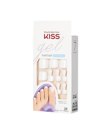 KISS Gel Fantasy Pedicure Set - Classic Style with Pink Gel Glue and White Toenails - Buy Online on SooperMarket.com