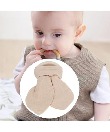 Soft Baby Teething Wooden Ring | Handgrip Training Teether Toys for Babies - Khaki | International Shipping Available - Buy Online on SooperMarket.com