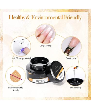 BORN PRETTY Builder Nail Gel Clear 56g | Nail Extension Gel Manicure Set with Forms & Brush Tools - Buy Online on SooperMarket.com
