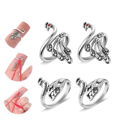 Sibba Adjustable Hook Knitting Crochet Supplies Opening Finger Thimble Yarn Holder Loop Ring Crocheting Counter Kit Stitch Markers Tags Pins Hand Weaving (4 PCS)