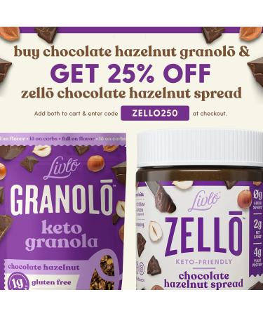 Livlo Chocolate Hazelnut Keto Granola - Low Carb, Grain & Gluten Free Cereal | 1g Net Carbs, Diabetic Friendly 11oz - Buy Online on SooperMarket.com