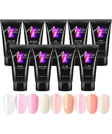 Joyeee Professional Nail Extension Gel Kit 30ml 9 Colours Poly Nail Gel Acrylic Nail Builder Enhancement Crystal Gel Set for Nail Art Design Gel Nail Starter Kit for Beginners and Nail Technician #6 - Buy Online on SooperMarket.com