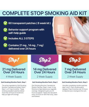 Quit Smoking with 3-in-1 Patches (8 Weeks Kit) - 60 Count - Buy Online on SooperMarket.com