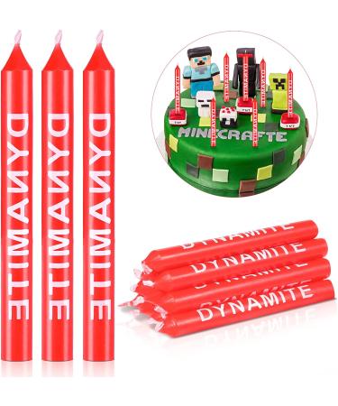 TNT Themed Birthday Candles 12 Pieces Dynamite Cake Toppers for Video Game Party and Graduation Celebration - Buy Online on SooperMarket.com