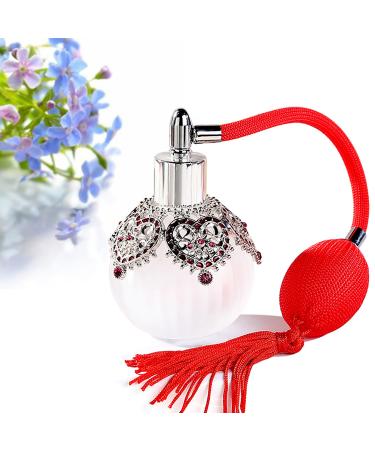 CHSEEO Vintage Empty Perfume Atomiser Spray Bottle Refillable Perfume Spray Perfume Dispenser Arabic Deco Vintage Style Protable Travel Glass Bottle with Long Tassel - For Home Bussiness trip 50ML