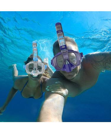 Bairuifu Foldable Snorkel Mask Set - 180 Panoramic View, Anti-Fog, Anti-Leak, Camera Mount - Ideal for Scuba Diving and Snorkeling - Adults, Men, Women, Youth, Kids - Buy Online on SooperMarket.com