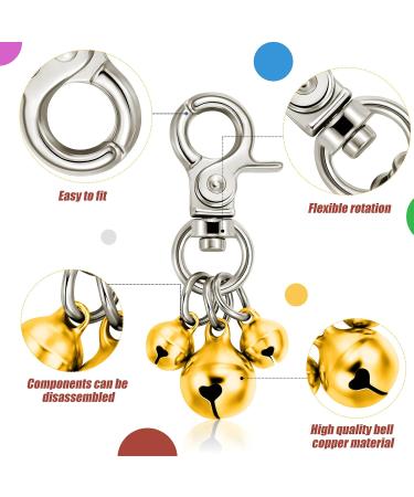 6 Piece Pet Bells for Collars - Loud Dog Bubbles & Key Rings - Colorful Triple Bell Charms (Green Red Blue Purple Silver Gold) for Dogs - Buy Online on SooperMarket.com