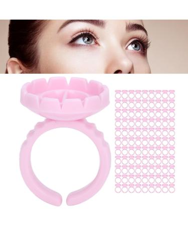 Eyelash Extension Glue Ring Cup 1.5cm / 0.6in Stable Wearing Easy To Wear Eyelash Glue Ring Cup Strong Flexibility for Professional Use(Pink 100 pcs a pack) - Buy Online on SooperMarket.com