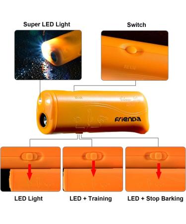 LED Ultrasonic Dog Repeller and Trainer Device 3 in 1 Anti Barking Stop Bark Handheld Dog Training Device (Yellow) - Buy Online on SooperMarket.com