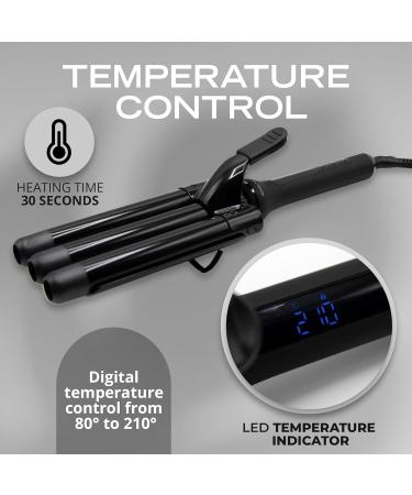 Buy Corioliss Triple Barrel Hair Curler - 3 Barrel Ceramic & Tourmaline Wand with Temperature Control | International Shipping Available - Buy Online on SooperMarket.com