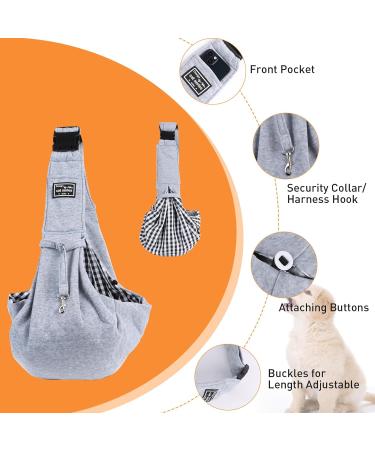 Puppy Sling Dog Carriers Puppy Sling Dog Sling Hands-free Sling Pet Dog Cat Bag for Walking Subway Travel Outdoor Grey-01 - Buy Online on SooperMarket.com
