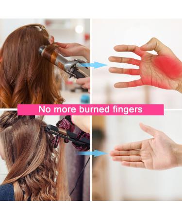 ARRITZ Professional Heat Resistant Gloves for Hair Styling - Silicone Bumps, Heat Proof Mat, 6pcs Clips, 2pcs Combs - Pink - Buy Online on SooperMarket.com