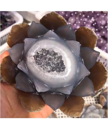 Room Decoration Natural Agate Geode Crystals Feng Shui Druzy Gemstones Quartz Water Lotus Ornament for Home Decoration - Buy Online on SooperMarket.com