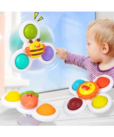 Winstico Suction Cup Toy Baby 3 Pack Fidget Toys Sensory Funny Cartoon Water Toys for Children Toddlers from 18 Months