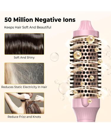 Thermal Brush 1.5 in Volumizing Brush Curling Iron Heated Curling Brush Ceramic Tourmaline Ionic Curling Comb Dual Voltage Travel Curling Iron with Brush LCD Display 10 Temperatures Heated Round Brush Pink - Buy Online on SooperMarket.com