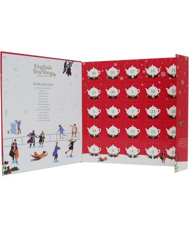 English Tea Shop Organic Book Style Red Advent Calendar - 25 Loose Leaf Tea Pyramid Bags - 13 Different Flavours. 50 g U060772 - Buy Online on SooperMarket.com