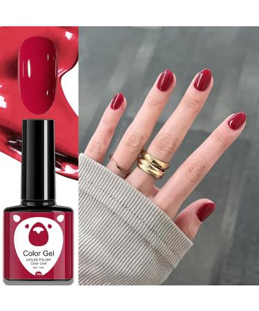 Red Gel Nail Polish Set Glitter Dark Red Burgundy Cherry Red Gel Polish Sets Soak Off LED/UV Lamp Manicure Long Lasting Nail Varnish Kit for Christmas Women Nail Art Salon DIY Home - Buy Online on SooperMarket.com
