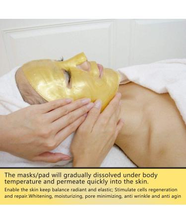 24K Gold Bio Collagen Crystal Face Mask + Eye Mask + Lip Mask Set for Anti-Aging Skin Care (5 pairs) - Buy Online on SooperMarket.com