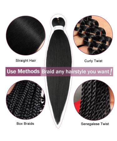 Pre stretched Braiding Hair 14 Inch 3Packs Black - Kanekalon Braiding Extensions - Buy Online on SooperMarket.com