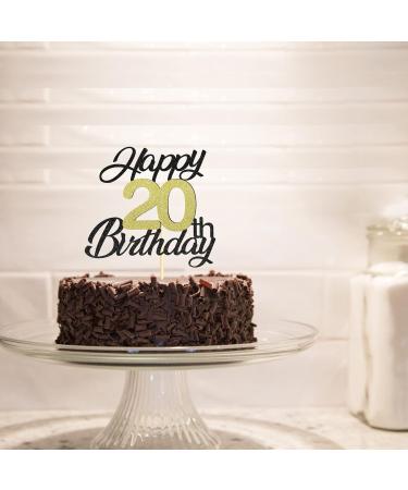 Sumerk 20 Cake Attachments - Gold & Black Decorations for 20th Birthday Party | 1 Pack Cake Topper Accessories - Buy Online on SooperMarket.com