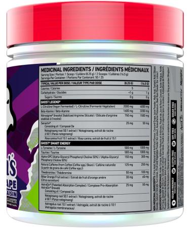 Ghost Legend V2 Pre-Workout | Caffeine L-Citrulline & Beta Alanine Blend for Pump Energy & Focus | Sugar-Free Pre-Workout | 50 Servings 400G (Grape) - Buy Online on SooperMarket.com