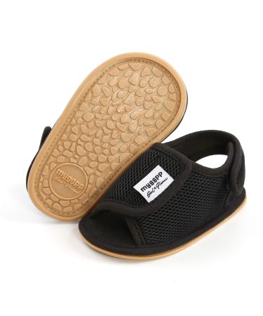RVROVIC Baby Boys Girls Sandals Soft Sole Summer Infant Crib Shoes Lightwight Toddler Prewalker Outdoor Walking Shoes 12-18 Months 2 Black