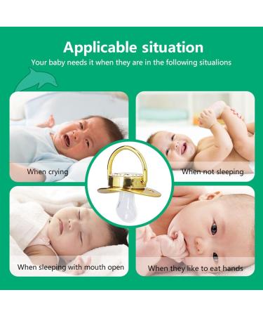Portable Golden Crown Rhinestone Pacifier for Toddlers - Stylish Baby Pacifier with Chain Clip (Letter C) - Shop Internationally - Buy Online on SooperMarket.com