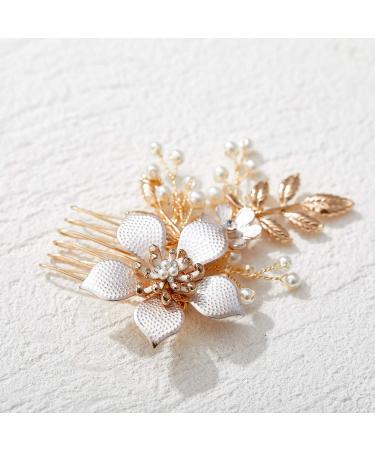 SWEETV Gold Flower Girl Headpiece - Princess Wedding Hair Comb for Birthday Party, Photography, Communion - Buy Online on SooperMarket.com