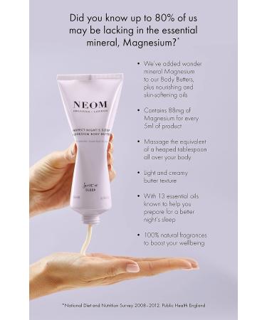 NEOM Magnesium Body Butter 200ml | Lavender & Jasmine | Cream Moisturizer with Essential Oils | Nourish & Soften - Buy Online on SooperMarket.com