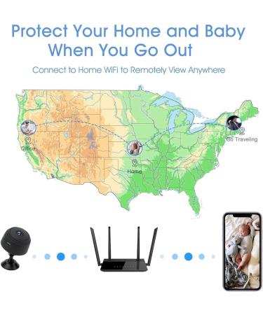 Mini WiFi Spy Camera for Home Security - Motion Detection, Night Vision, Audio, App Control - Nanny/Pet/Car Cam - Buy Online on SooperMarket.com