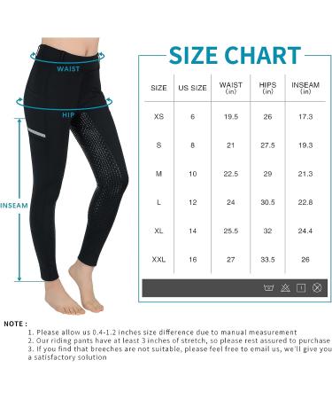 SPOEAR Girls' Full Seat Silicone Breeches - Black Large | Kids' Equestrian Riding Pants with Pockets - Buy Online on SooperMarket.com