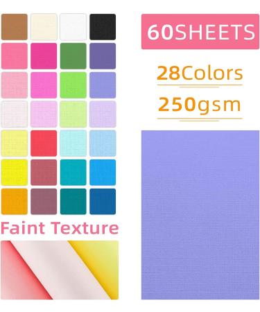 60 Sheets Colorful Card Stock 250gsm - Textured Multicolor Cardstock for Card Making, Scrapbooking & Crafts - Buy Online on SooperMarket.com