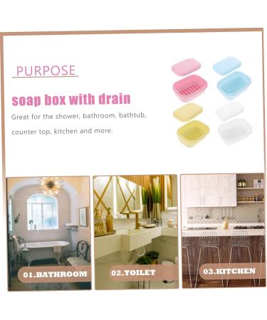 Cabilock 4pcs Box Soap Bar Case Suction Cup Soap Holder Bathroom Soap Bar Soap Holder Dish Soap Container with Lid Soap Dish with Lid Soap Container Soap Case With Cover Drain - Buy Online on SooperMarket.com