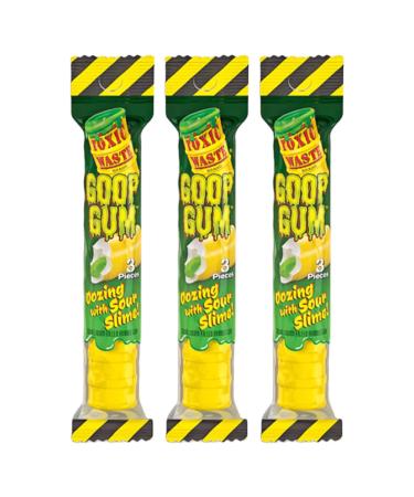 Toxic Waste Goop Gum with Super Sour Ooze Slime Center 43g - 3 Bubblegums - 3 Packs