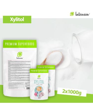 Intenson Xylitol 2x1kg - 100% Natural Low-Calorie Vegan Sweetener | Granulated Sugar Substitute - Buy Online on SooperMarket.com