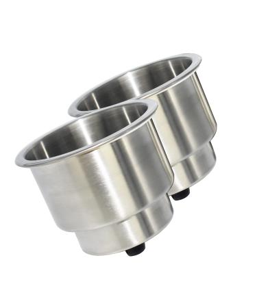 Yuanhe 2pcs Stainless Steel Cup Drink Holder with Drain for Marine Boat RV Camper