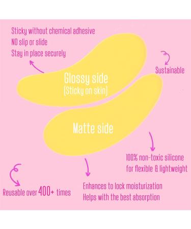 CCbeauty Reusable Under Eye Patches & Eye Cream Applicator Set | 100% Silicone Gel Pads for Hydration | Reduce Fine Lines Wrinkles & Dark Circles | Includes Storage Tin | Mango Scent - Buy Online on SooperMarket.com